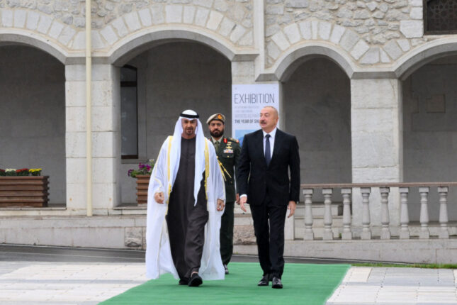 Birləşmiş Ərəb Əmirliklərinin Prezidentinin Şuşada rəsmi qarşılanma mərasimi olub