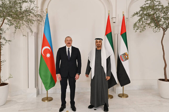 İlham Əliyev BƏƏ Prezidentini Füzulidə qarşıladı