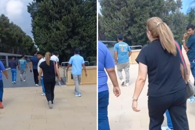 Bir qrup turistdən şəhidlərimizə hörmətsizlik- Xiyabanda rəqs etdilər…- VİDEO