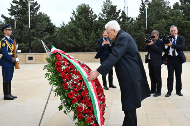 İtaliya Prezidenti Şəhidlər xiyabanında – Fotolar