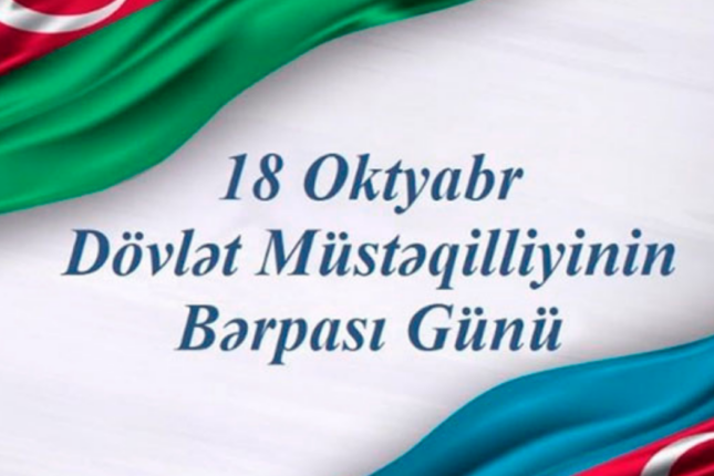 Azərbaycanda Müstəqilliyin Bərpası Günüdür