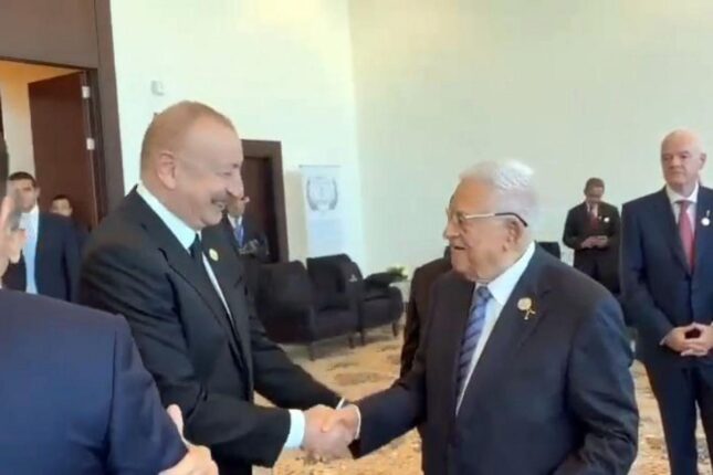 Azərbaycan Prezidenti Mahmud Abbasla görüşüb