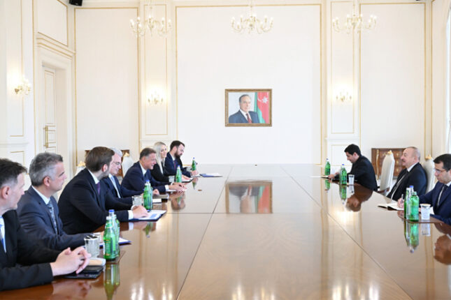 İlham Əliyev Xorvatiya parlamentinin nümayəndə heyətini qəbul etdi (FOTO)