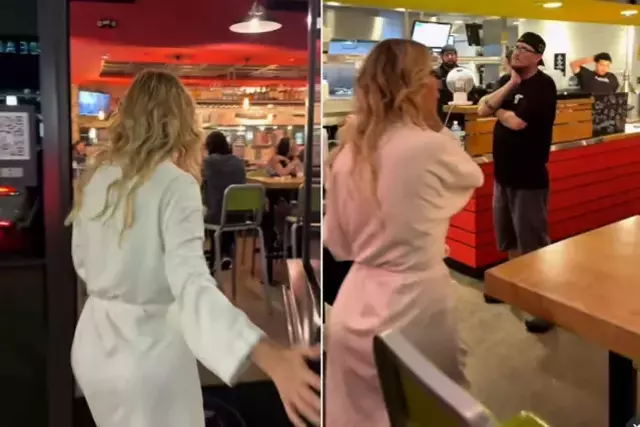 Məşhur müğənni hamam xalatında restorana girdi – VİDEO