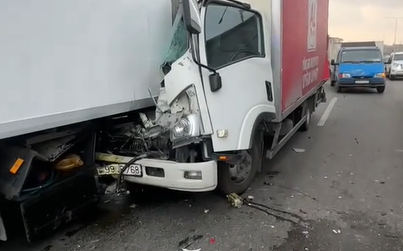 Bakı-Sumqayıt yolunda iki yük maşını toqquşdu – VİDEO