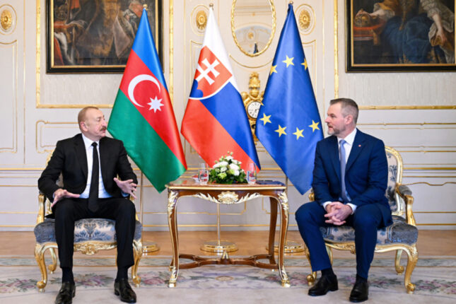 Prezident slovakiyalı həmkarı ilə təkbətək görüşdü – Fotolar