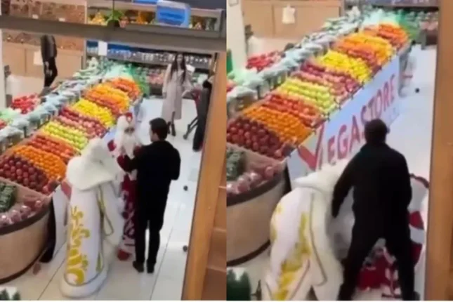 Bakıda “Şaxta baba”lar dalaşdı – VİDEO