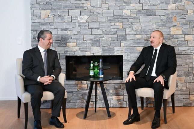 İlham Əliyev Davosda İraq Kürdüstan Regionunun Baş naziri ilə görüşdü