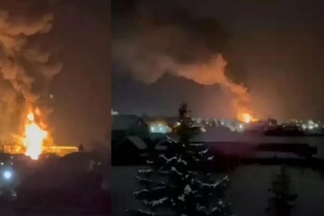 Ukrayna Rusiyanın neft bazasına zərbə endirib