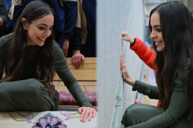 Leyla Əliyevadan tarixi xalçaya ilmələr – VİDEO