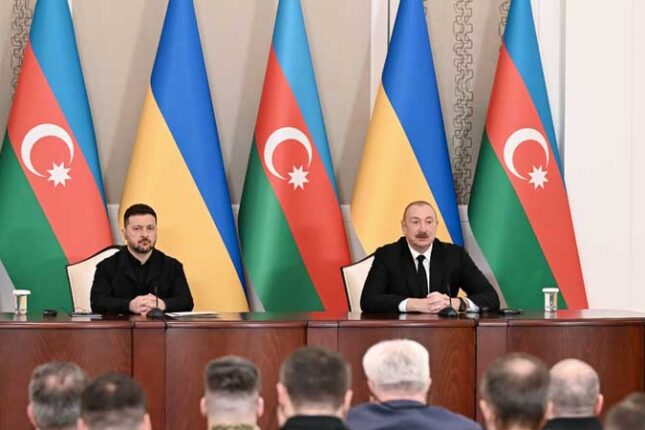 Azərbaycan və Ukrayna prezidentləri mətbuata bəyanatlarla çıxış ediblər