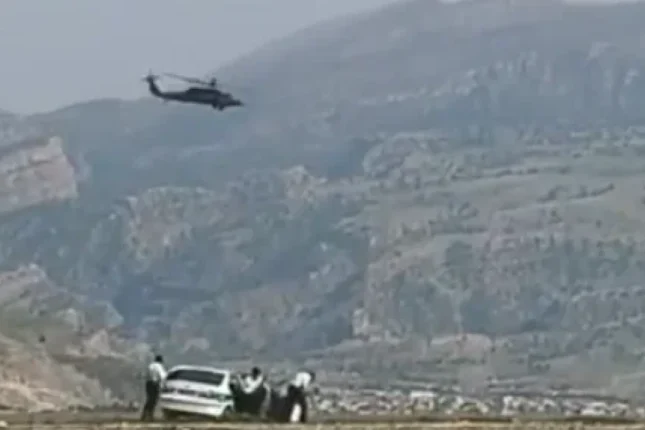 İran polisləri helikopteri tapança ilə vurmağa çalışdı – VİDEO