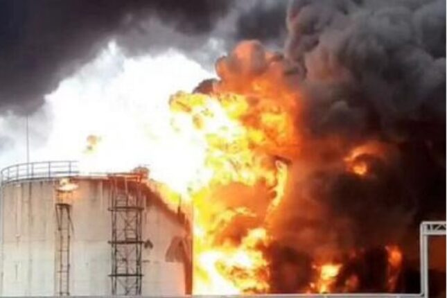 Ufada neft zavodu vuruldu