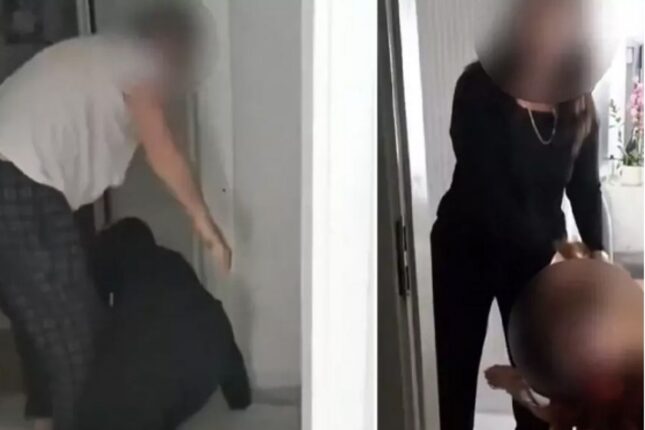 Qonşusunu əri ilə evdə tutan qadın görün nə etdi – Video