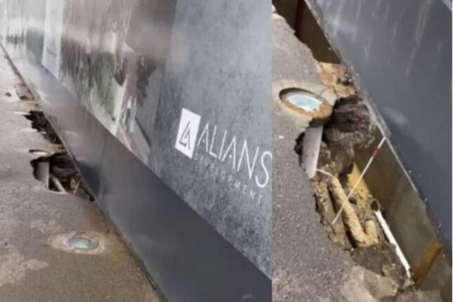 Yasamalda torpaq qatı çökdü: Təhlükəli vəziyyət yarandı – VİDEO