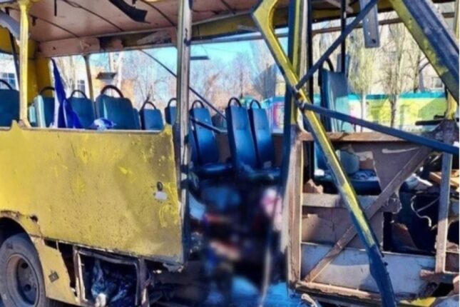 Rusiya Ukraynada avtobusu vurdu: ölən və yaralananlar var