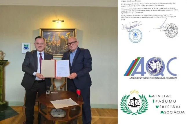 AQC ilə Latviya Əmlak Qiymətləndiriciləri Assosiasiyası arasında əməkdaşlıq müqaviləsi imzalanıb