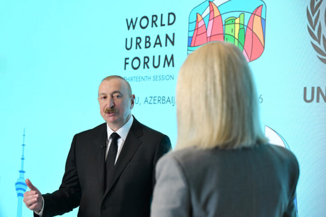 İlham Əliyev “Euronews” televiziyasına müsahibə verdi – FOTOLAR
