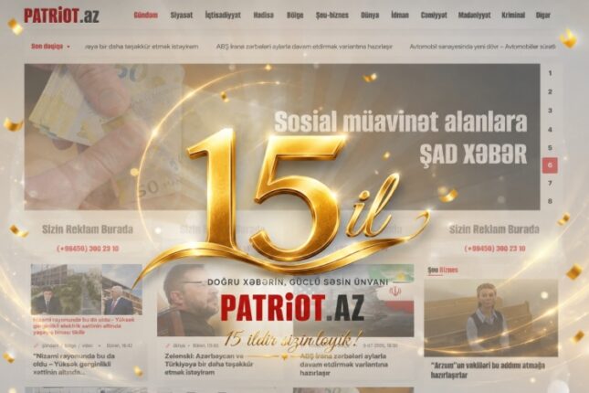 Patriot.az saytı 15 yaşını qeyd edir Patriot.az saytı 15 yaşını qeyd edir
