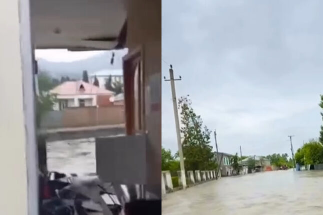 Zaqatalada küçələri su basdı, poçt binasını sel apardı – Video Zaqatalada küçələri su basdı, poçt binasını sel apardı – Video