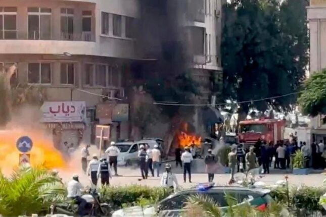 Makronun qaldığı hotelin yaxınlığında güclü partlayış Makronun qaldığı hotelin yaxınlığında güclü partlayış