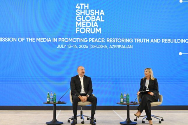 İlham Əliyev IV Şuşa Qlobal Media Forumunun açılışında iştirak edir İlham Əliyev IV Şuşa Qlobal Media Forumunun açılışında iştirak edir