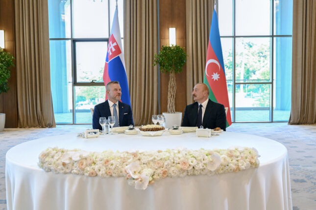 Xankəndidə Slovakiya Prezidentinin şərəfinə rəsmi nahar verilib – FOTOLAR
