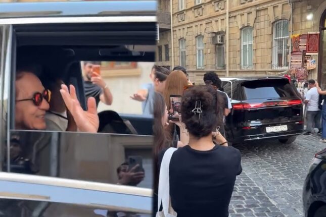 Bakıda Ceki Çanı görmək üçün avtomobilin qarşısını kəsdilər- Video